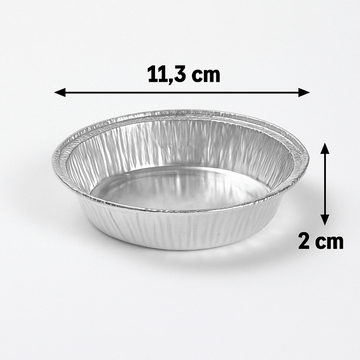 Stampo in alluminio per alimenti largo 11,3 cm e alto  cm con misure riportate sull'immagine